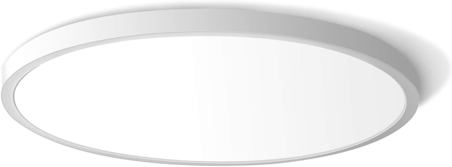 inSharepuls LED Flush Mount Ceiling Light Fixture, 5000K Daylight White 24W(240W Equivalent) 12 Inch Flat Modern Ceiling Lighting, 3200LM Ceiling Lamp for Bathroom Porch, Kitchen, Bedroom, Living Room, Hallway