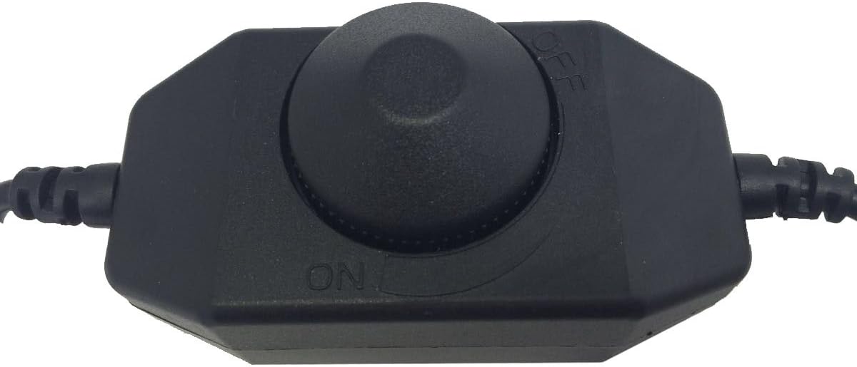 inSharePlus Mini Inline LED Dimmer Switch DC 12V 2A PWM with DC Jack 5.5/2.1 Connector for Single Color 3528 5050 LED Strip Light(1Pack, Black)