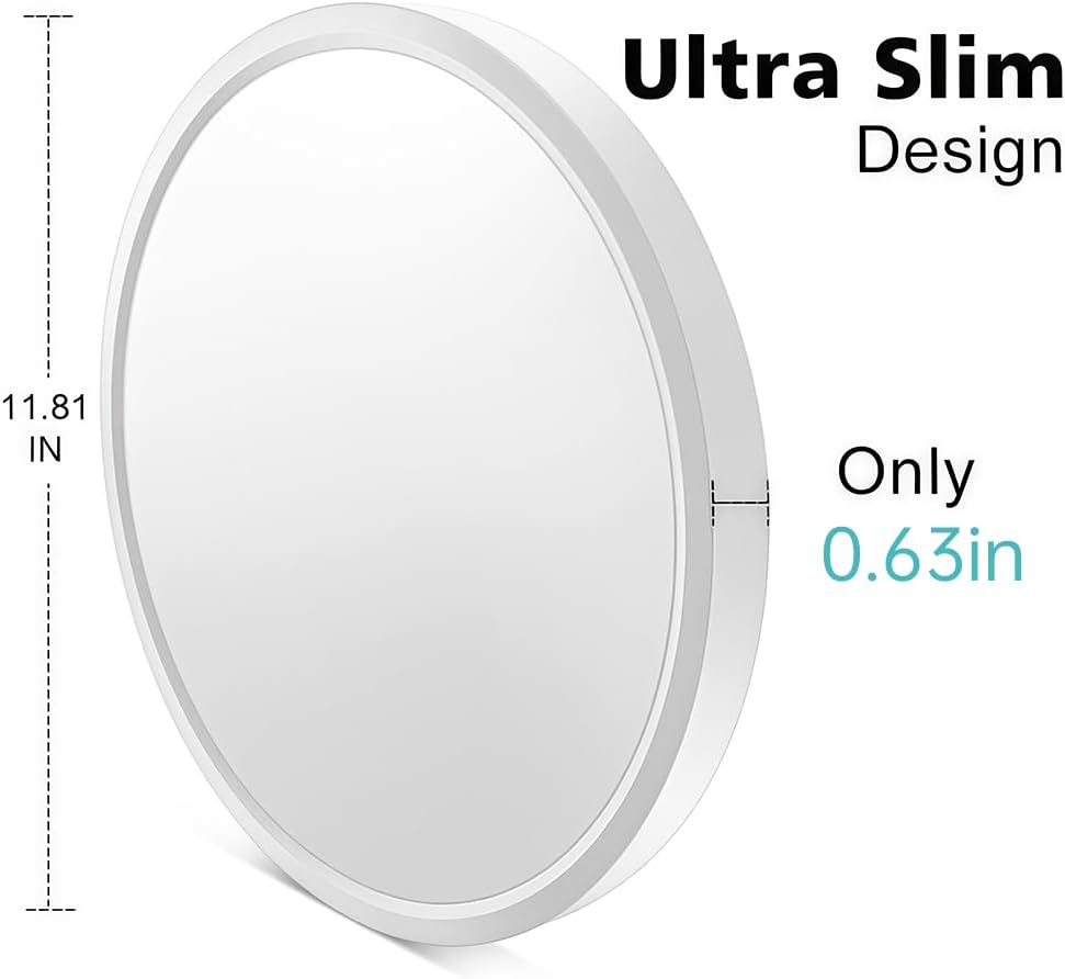 inSharepuls LED Flush Mount Ceiling Light Fixture, 5000K Daylight White 24W(240W Equivalent) 12 Inch Flat Modern Ceiling Lighting, 3200LM Ceiling Lamp for Bathroom Porch, Kitchen, Bedroom, Living Room, Hallway
