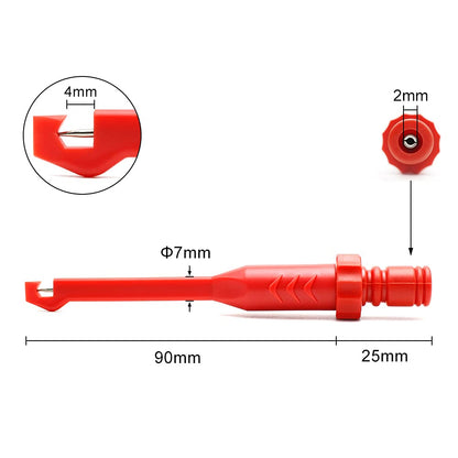 inShareplus Elektronischer Draht-Piercing-Sondenclip 2 mm für Kfz-Diagnosetester-Werkzeug, Isolierung der Drahtrückseiten-Sondenstifte zur Kfz-Schaltkreiserkennung, Schwarz und Rot, 2er-Pack 