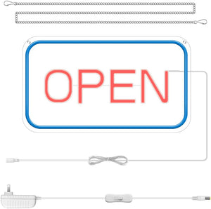 inSharePlus LED Neon Open Sign, 16"x 9" Open Sign for Business, Ultra Bright Lighted Sign Open, Electric Light up Sign for Stores, Restaurants Offices Retail Shops Window Storefronts (Horizontal)…