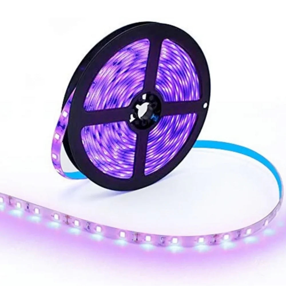 365–370nm 240 LEDs/m UV Blacklight LED Strip | SMD2835 | DC12V | Non-Waterproof / IP65 Waterproof/IP67 Waterproof | Not Include Power Supply | For Fluorescent Effects, Glow Decoration & Blacklight Applications