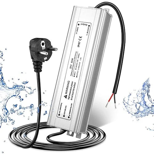 24V Outdoor Waterproof LED Power Supply 30W–100W, 90–265V Input, Single Wire Output, Aluminum Housing, Landscape & Outdoor Lighting, CE/RoHS/FCC Certified, Waterproof Transformer for Outdoor Lighting, US/UK/EU Plug