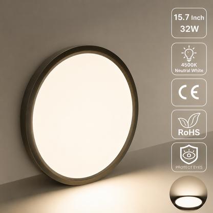 inSharepuls LED-Deckenleuchte, 5000 K Tageslichtweiß, 24 W (entspricht 240 W), 12 Zoll flache, moderne Deckenbeleuchtung, 3200 lm, Deckenlampe für Badezimmer, Veranda, Küche, Schlafzimmer, Wohnzimmer, Flur 