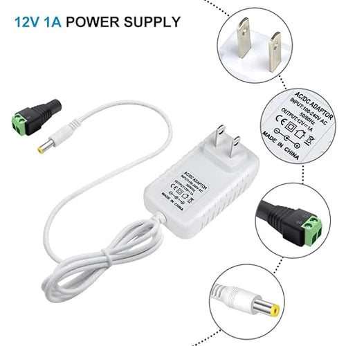 inShareplus 2er-Pack DC 24 V Netzteil, 100–240 V AC auf DC 24 Volt 1 A 24 W LED-Treiber, Niederspannungstransformator mit 5,5 mm x 2,1 mm DC-Stecker, Wandadapter für 24 V LED-Lichtstreifen, CCTV-Kamera 