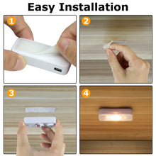 Laden Sie das Bild in den Galerie-Viewer, LightingWill Rechargeable LED Motion Sensor Lights (8-Pack) | Warm White / Pure White, Stick-On Cabinet &amp; Closet Lights, USB Charging, No Wiring Needed