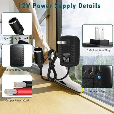 inShareplus 12 V 2,5 A 30 W AC-DC-Konverter, 12-Volt-Zigarettenanzünderadapter, 110 V auf 12 V Autoanzünderadapter auf Wandsteckdosenadapter, 12-V-Stromversorgung für Autogeräte (MP3, Ventilator, Dashcam) 
