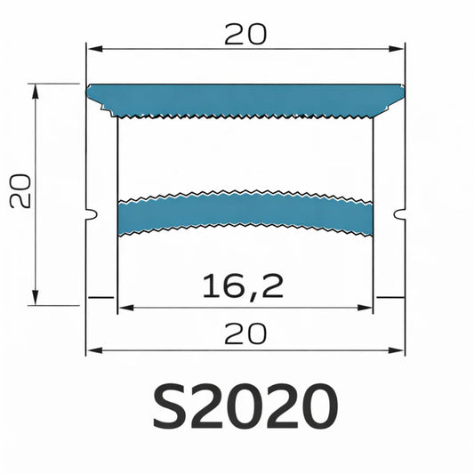 Q-TE Series 20×20mm Top Emitting LED Neon Tube Housing | S2020 Quick Install Soft Neon Tube Housing | Edge-Free Structure | Max Strip Width ≤16mm | 16.4FT/5M | LED Sign Cove Lighting