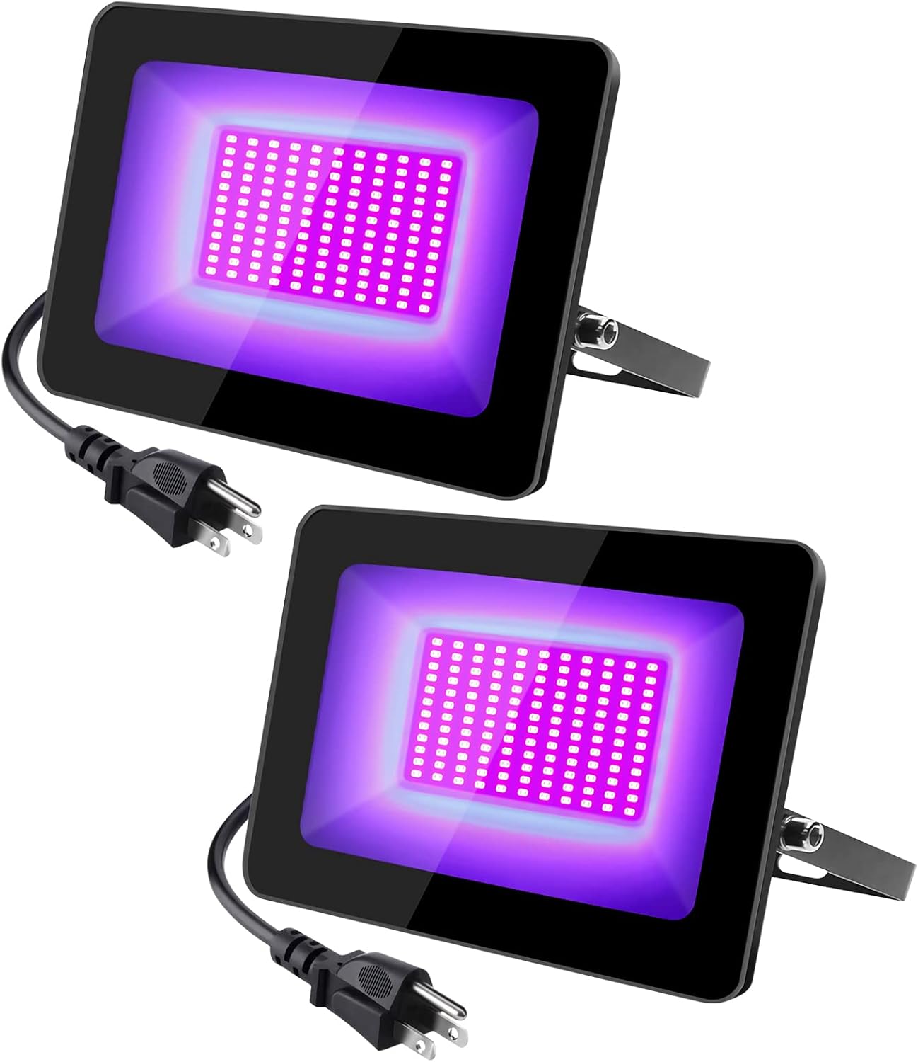 inShareplus 2 Pack 60W UV Light, IP66 Waterproof Outdoor Black Lights with UL Plug (3.3ft Cable), 395nm-405nm Blacklight for Glow Party, Stage, UV Glue Resin Curing Paint, Collection