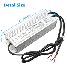 Load image into Gallery viewer, inShareplus 24V 400W LED Power Supply, IP67 Rainproof Waterproof Outdoor Driver,AC 90-140V to DC 24V Low Voltage Transformer, Adapter Converter for LED Light, Computer Project, Outdoor Use