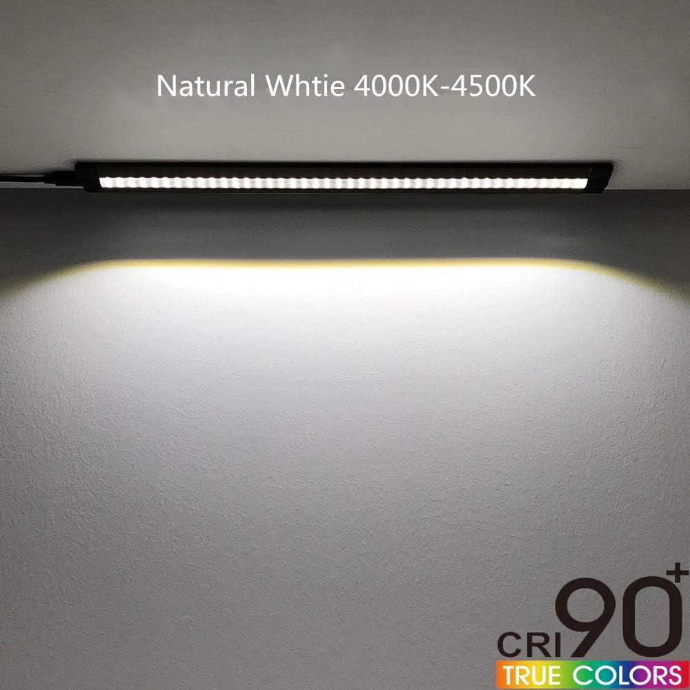 inShareplus Ultra Thin Dimmable LED Under Cabinet Lighting 32cm/13in Nature White 450LM CRI90 with All Accessories Under Counter Lights Kit, Closet Light bar