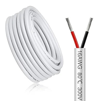 16 AWG PVC Insulated Copper Wire, 2–8 Conductor Industrial Grade Electrical Cable – White Stranded Copper Wire for Control Systems, Signal Wiring & Industrial Power Distribution – Bulk Roll Supply 5/10/20/50m