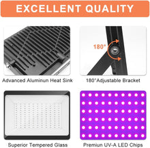 Load image into Gallery viewer, inShareplus 2 Pack 60W UV Light, IP66 Waterproof Outdoor Black Lights with UL Plug (3.3ft Cable), 395nm-405nm Blacklight for Glow Party, Stage, UV Glue Resin Curing Paint, Collection