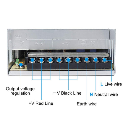 inShareplus 24 V 16,5 A 400 W universell geregeltes Schaltnetzteil, 100–240 V AC auf DC 24 Volt LED-Treiber, Konverter, Transformator, Adapter für LED-Lichtstreifen, CCTV, Computerprojekt, 3D-Drucker usw. 