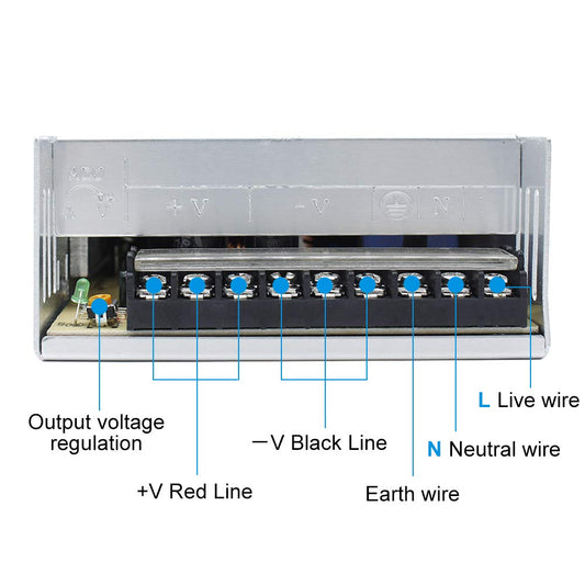 inShareplus 24 V 16,5 A 400 W universell geregeltes Schaltnetzteil, 100–240 V AC auf DC 24 Volt LED-Treiber, Konverter, Transformator, Adapter für LED-Lichtstreifen, CCTV, Computerprojekt, 3D-Drucker usw. 