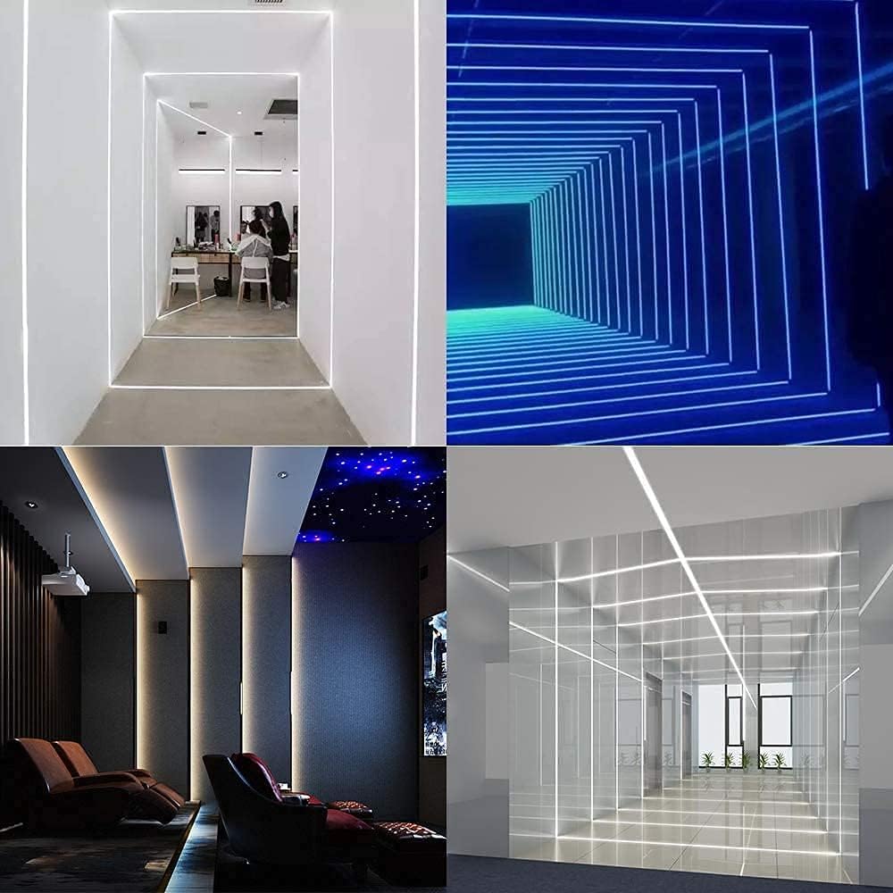 inShareplus LED Aluminum Channel System, 3.3ft/1 Meter, 6 Pack, Black, V Shape with Milk White Cover, End Caps and Mounting Clips, Aluminum Profile for LED Strip Light Installation [Energy Class F]