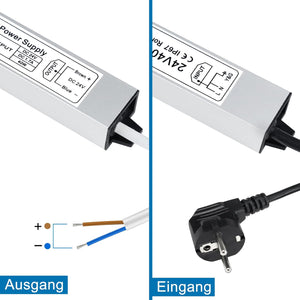 inShareplus LED Transformer 24 V 1.7 A 40 W IP67 Waterproof Outdoor Driver, AC 90-265 V to DC 24 Volt Low Voltage Transformer, 24 V Power Supply for LED Light, Computer Project, Outdoor Use