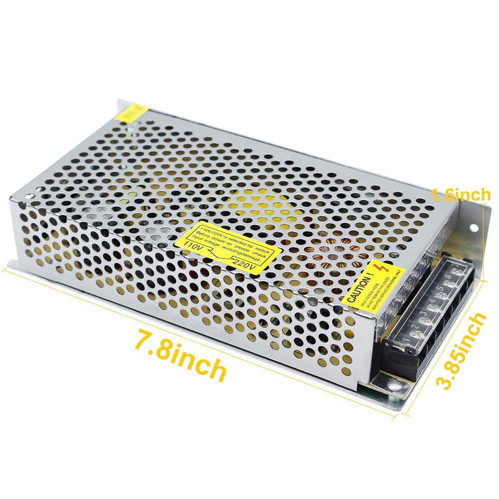 inShareplus 24V 5A 120W, DC Universal Regulated Switching Power Supply, 110/220V AC to DC 24 Volt LED Driver, Converter, Transformer for LED Strip Light, CCTV, Computer Project, 3D Printer