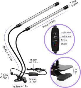 inShareplus LED UV Light Dual Head with USB, 395nm-405nm Dimmable UV Light with Clip, Glow in The Dark, 20W Black Lamp for Party, Stage, UV Glue Curing Resin Paint, Collection, Aquarium