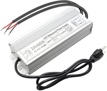 Load image into Gallery viewer, inShareplus 24V 400W LED Power Supply, IP67 Rainproof Waterproof Outdoor Driver,AC 90-140V to DC 24V Low Voltage Transformer, Adapter Converter for LED Light, Computer Project, Outdoor Use