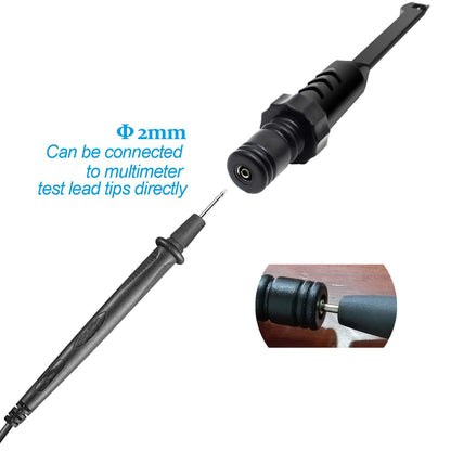 inShareplus Elektronischer Draht-Piercing-Sondenclip 2 mm für Kfz-Diagnosetester-Werkzeug, Isolierung der Drahtrückseiten-Sondenstifte zur Kfz-Schaltkreiserkennung, Schwarz und Rot, 2er-Pack 