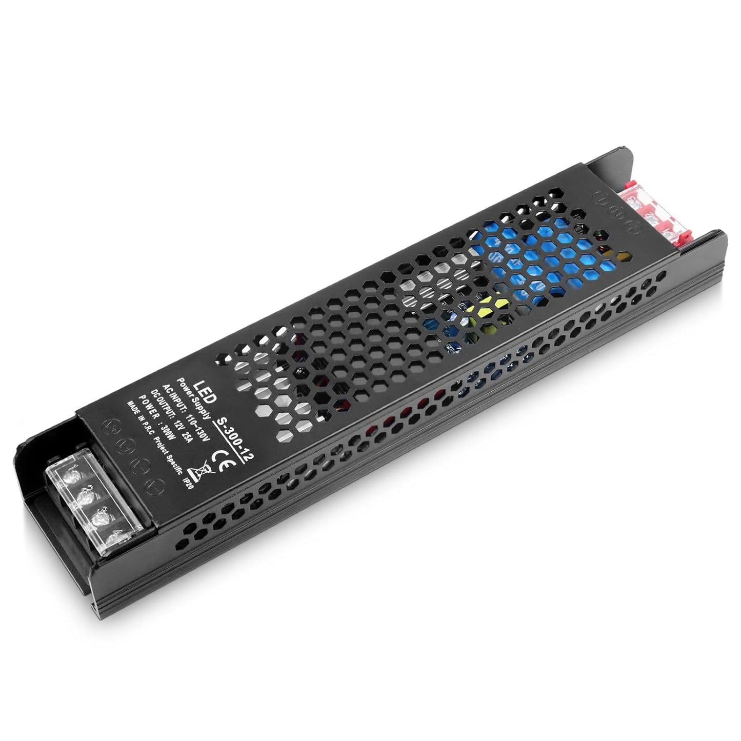 inShareplus LED Driver DC 12V 25A 300W Power Supply, AC 110~130V to DC 12 Volt Universal Regulated Switching Converter Transformer, LED Adapter for LED Strip Light,CCTV Camera System, Radio