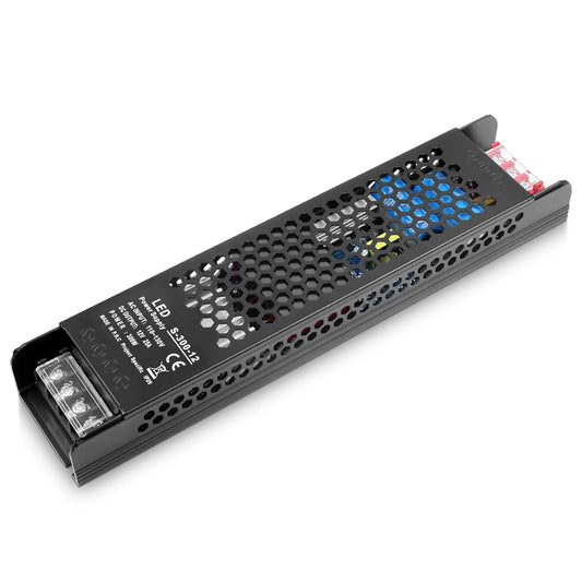 inShareplus LED-Treiber DC 12 V 25 A 300 W Netzteil, AC 110–130 V auf DC 12 Volt, universeller geregelter Schalttransformator, LED-Adapter für LED-Lichtstreifen, CCTV-Kamerasystem, Radio 