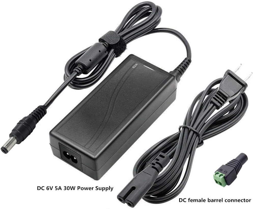 inShareplus 6V Low Voltage Power Supply, Transformer, Power Adapter, 10A 60 Watt Max, AC 100-240V to DC 6V, with 5.5/2.1 DC Female Barrel Connector