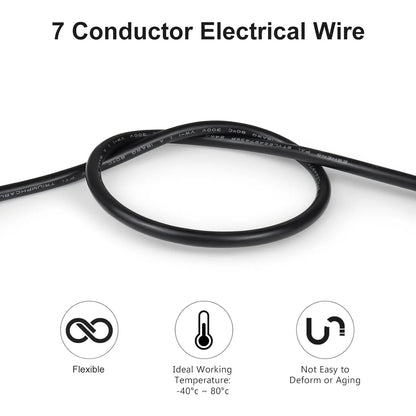 22 AWG PVC Insulated Copper Wire, 2–8 Conductor Industrial Cable – Black Flexible Control Wire for Signal Systems, Electrical Wiring & Industrial Automation Testing – Bulk Roll 5/10/20/50m