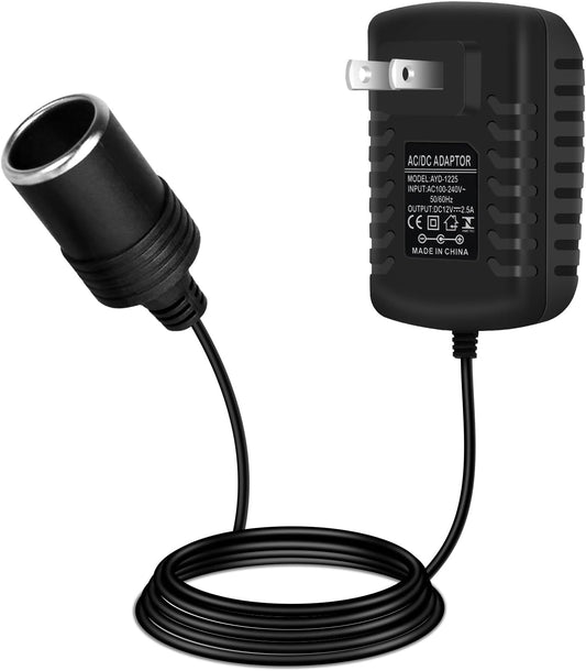 inShareplus 12 V 2,5 A 30 W AC-DC-Konverter, 12-Volt-Zigarettenanzünderadapter, 110 V auf 12 V Autoanzünderadapter auf Wandsteckdosenadapter, 12-V-Stromversorgung für Autogeräte (MP3, Ventilator, Dashcam) 