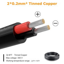 Load image into Gallery viewer, inShareplus 10M/32.8ft 24AWG 2x0.2mm² Electrical Wire, 2 Core Cable 5V/12V/24V Low Voltage Tinned Copper Wire, 300V Flexible and Soft Outdoor Cable High Temperature Resistant Extension Cable with Anti-Static Bag