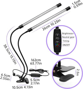 inShareplus LED UV Light Dual Head with USB, 395nm-405nm Dimmable UV Light with Clip, Glow in The Dark, 20W Black Lamp for Party, Stage, UV Glue Curing Resin Paint, Collection, Aquarium