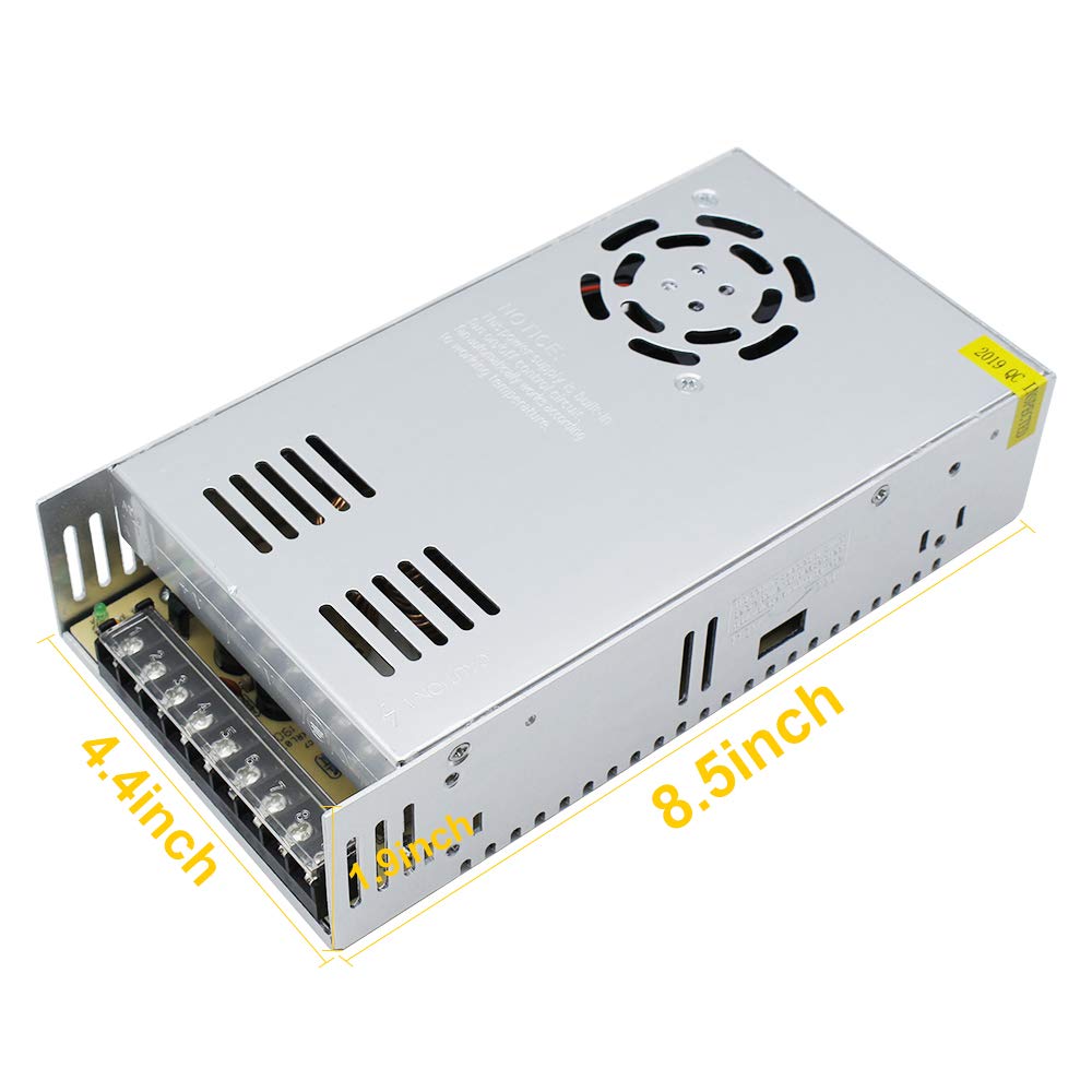 inShareplus 24 V 16,5 A 400 W universell geregeltes Schaltnetzteil, 100–240 V AC auf DC 24 Volt LED-Treiber, Konverter, Transformator, Adapter für LED-Lichtstreifen, CCTV, Computerprojekt, 3D-Drucker usw. 
