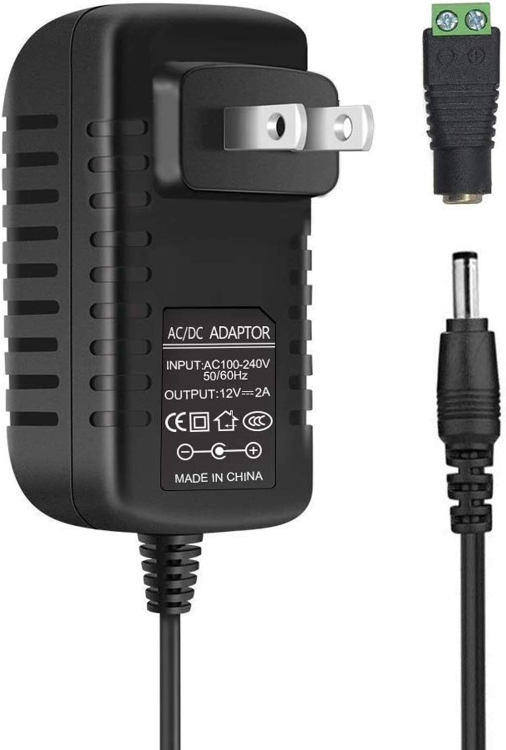 inShareplus 12V Power Supply, 12 Voltage 2A 24W Power Supply, Drive, Power Adapter, AC 110V to 12 Volt Power Supply for LED Strip Light with 5.5/2.1mm DC Female Barrel Connector