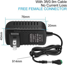 Load image into Gallery viewer, inShareplus 12V Power Supply, 12 Voltage 2A 24W Switching Power Supply, Drive, Power Adapter, AC 110V to 12 Volt Power Supply for LED Strip Light with 5.5/2.1mm DC Female Barrel Connector