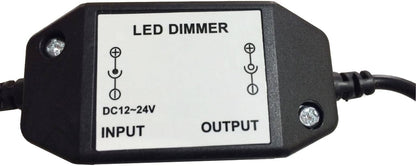 inSharePlus Mini-Inline-LED-Dimmschalter DC 12 V 2 A PWM mit DC-Buchse 5.5/2.1-Anschluss für einfarbige 3528 5050 LED-Lichtstreifen (1 Packung, Schwarz) 