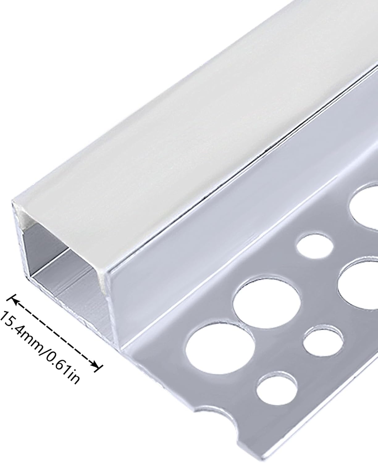 inShareplus Plaster-in LED Profile, 3.3ft/1M 6-Pack LED Aluminium Channel with Milky Diffuser, Trimless Recessed Single-Sided LED Strip Diffuser for Under Cabinet, Wall, Ceiling and Corners of Walls [Energy Class F]