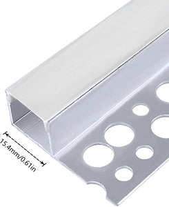 inShareplus Plaster-in LED Profile, 3.3ft/1M 6-Pack LED Aluminium Channel with Milky Diffuser, Trimless Recessed Single-Sided LED Strip Diffuser for Under Cabinet, Wall, Ceiling and Corners of Walls [Energy Class F]