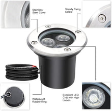 Load image into Gallery viewer, inShareplus 3W LED in Ground Lights, Well Light, Outdoor Landscape Lights, Pathway Lights, Warm White, Waterproof IP67 DC 12V 24V Low Voltage Outdoor Spotlights for Driveway, Deck, Step, Garden Lights (6 Pack) [Energy Class G]