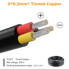 Laden Sie das Bild in den Galerie-Viewer, inShareplus 24AWG 10M/32.8ft 3x0.2mm² Electrical Wire, 3 Core Cable 5V/12V/24V Low Voltage Tinned Copper Wire, Flexible and Soft 300V Outdoor Cable High Temperature Resistant Extension Cable with Anti-Static Bag