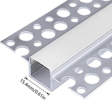 Laden Sie das Bild in den Galerie-Viewer, inShareplus Plaster-in LED Profile, 3.3ft/1m 6-Pack LED Aluminium Channel with Milky Diffuser, Trimless Recessed LED Strip Diffuser for Under Cabinet, Shelf, Wall, Table,Ceiling and Corner [Energy Class E]