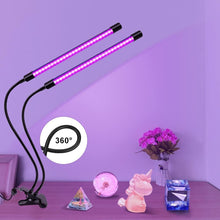 Load image into Gallery viewer, inShareplus LED UV Lamp Dual Head, 20W Light with Clip, Glow in The Dark, 395nm-405nm Black Light for Party, Stage, Paint, Collection, Cure 3D Printer Resin [Energy Class F]