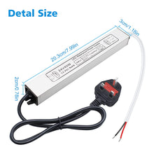 Laden Sie das Bild in den Galerie-Viewer, inShareplus LED Power Supply, 24V 40W IP67 Waterproof Outdoor Driver, AC 110-260V to DC 24V 1.7A Low Voltage Transformer, Adapter with 3-Prong Plug for LED Light, Computer Project, Outdoor Use