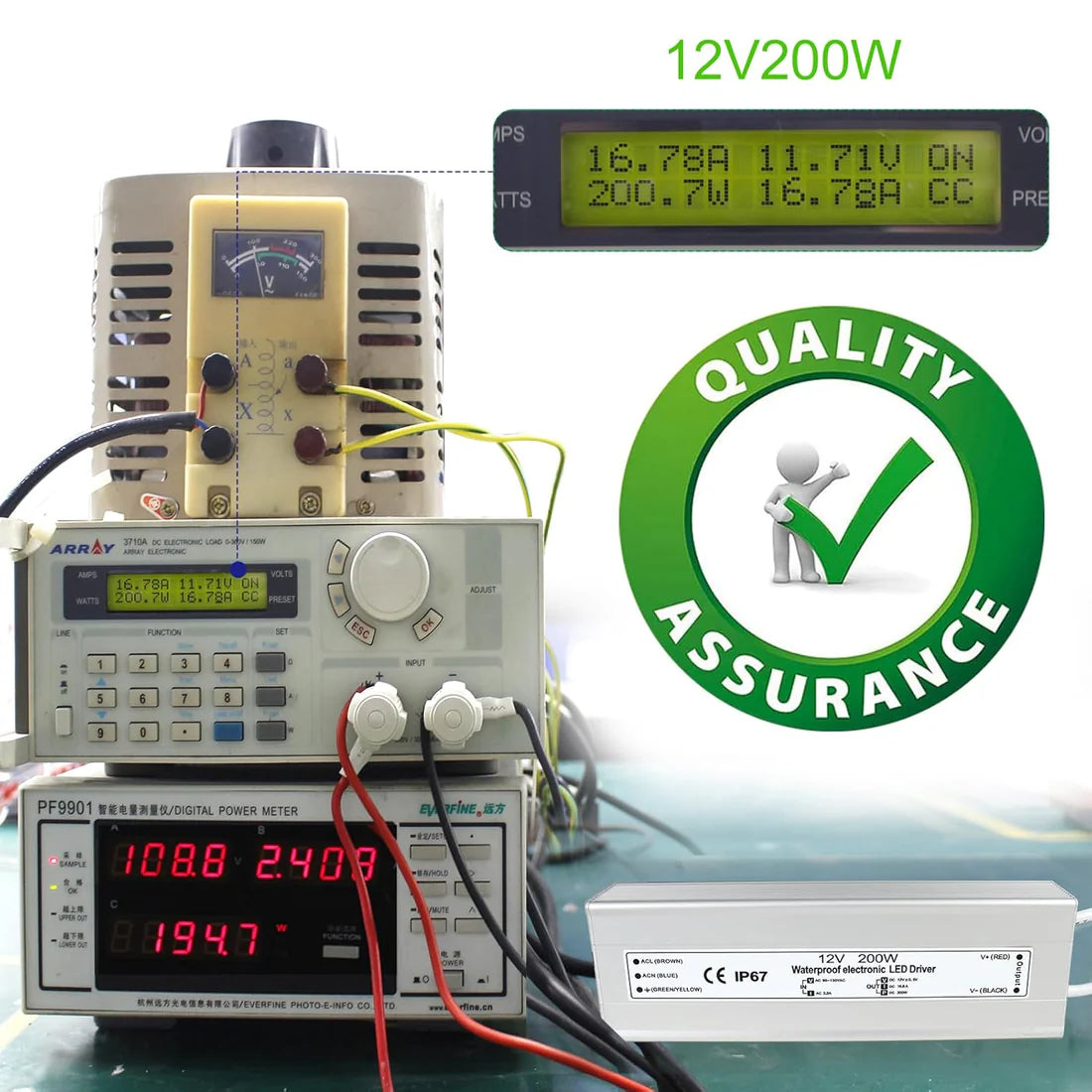 12V Outdoor Waterproof LED Power Supply 200W-500W, 90–140V Input, Single/Dual Wire Output, Aluminum Housing, Landscape & Outdoor Lighting, CE/RoHS/FCC Certified, Waterproof Transformer for Outdoor Lighting, US Plug
