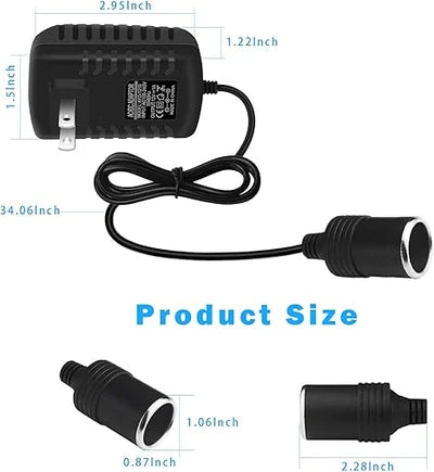 inShareplus 12 V 2,5 A 30 W AC-DC-Konverter, 12-Volt-Zigarettenanzünderadapter, 110 V auf 12 V Autoanzünderadapter auf Wandsteckdosenadapter, 12-V-Stromversorgung für Autogeräte (MP3, Ventilator, Dashcam) 
