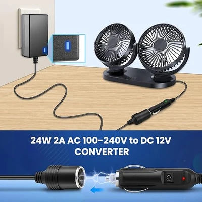 DC 12V Cigarette Lighter Plug-in Power Adapter 36W, AC 100–240V to 12V Converter Transformer - US Plug for Car Accessories and Portable Devices