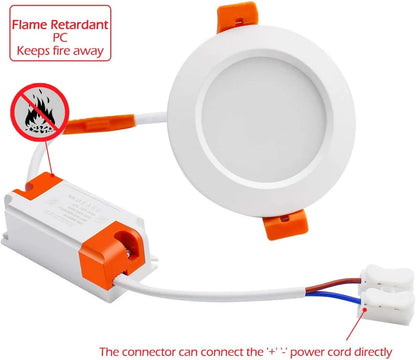 7W TRIAC Dimmable Downlight - 2700K–6000K - White/Black/Gold/Silver Finish - 100–130V / 200–240V AC - 4 Pack - Task & Everyday Lighting