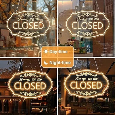 SORRY, WE ARE CLOSED LED Silicone LED Store Signs – 16.5×9 Inch (42×23 cm) Horizontal Style | 5V USB Powered Warm White Dimmable Light for  Store Entrances & Business Locations