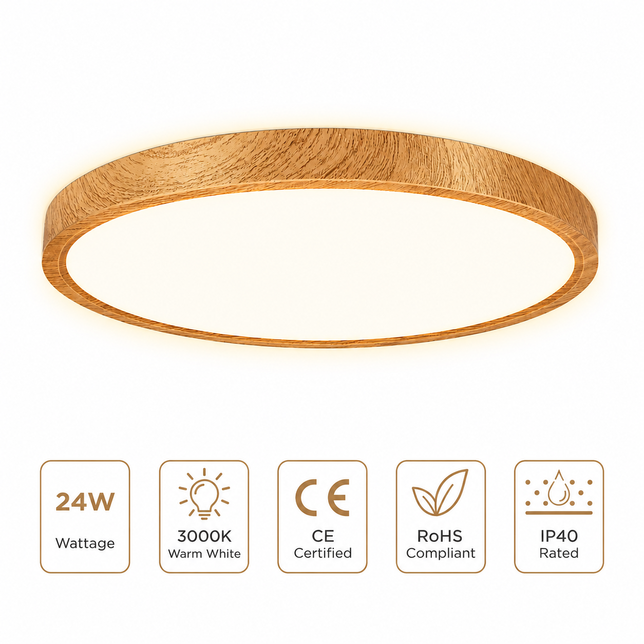 inSharepuls LED-Deckenleuchte, 5000 K Tageslichtweiß, 24 W (entspricht 240 W), 12 Zoll flache, moderne Deckenbeleuchtung, 3200 lm, Deckenlampe für Badezimmer, Veranda, Küche, Schlafzimmer, Wohnzimmer, Flur 