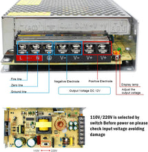 Load image into Gallery viewer, inShareplus 12V 10A 120W, DC Universal Regulated Switching Power Supply, 110/220V AC to DC 12 Volt LED Driver, Converter, Transformer for LED Strip Light, CCTV, Computer Project, 3D Printer